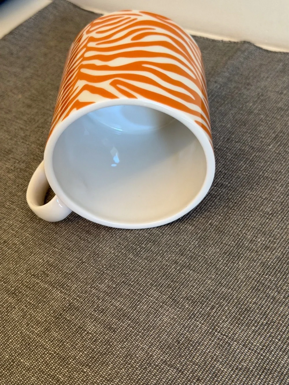 Jonathan Adler Orange Zebra Stripe Coffee Mug 12oz